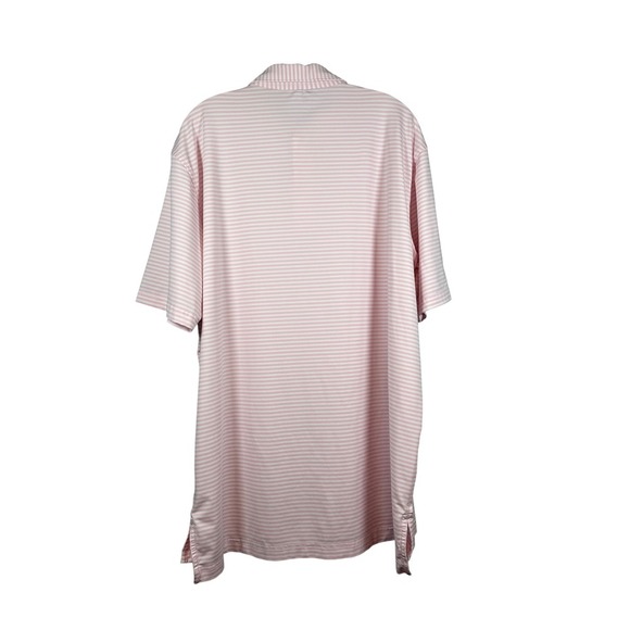 Peter Millar Summer Comfort, White and Baby Pink Striped Golf Polo, Size XL - Picture 2 of 7